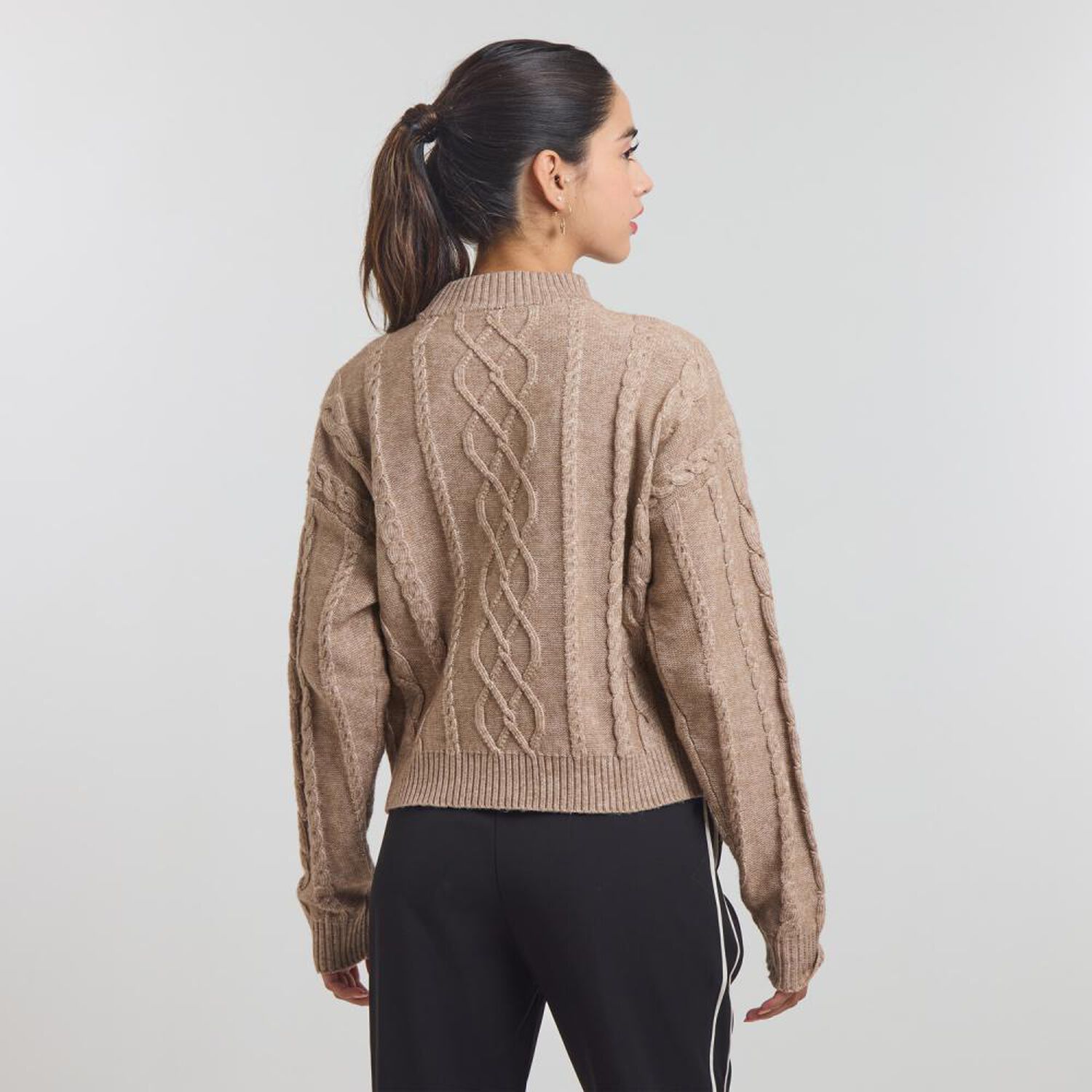 Sweater Melange Manga Larga Cuello Redondo Mujer Freedom image number 3.0
