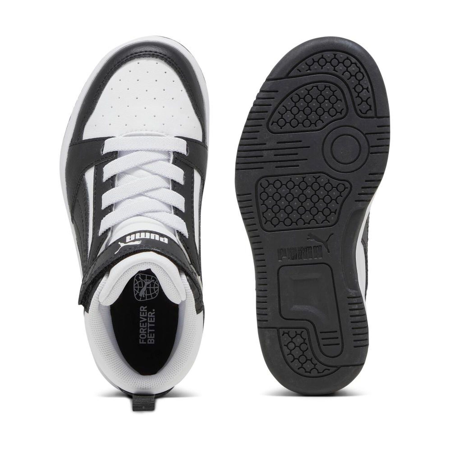Zapatilla Urbana Ni&ntilde;o Puma Rebound V6 Mid Ac+ Ps Blanco/negro image number 1.0