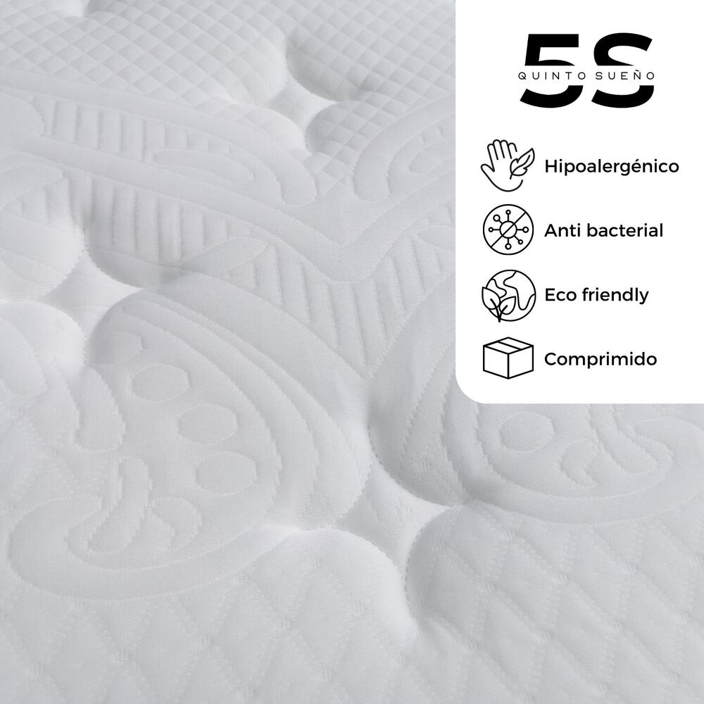 Cama Europea 2 Plazas + Respaldo Tubular Madera Rosada image number 3.0