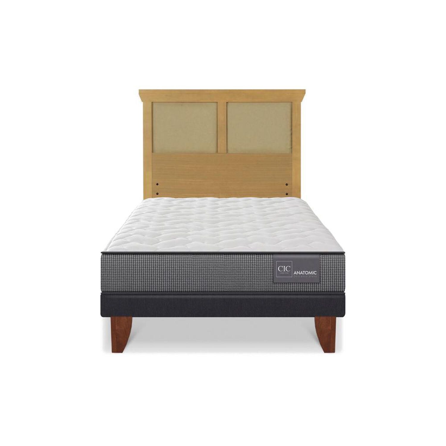 Cama Europea Cic Anatomic / 1.5 Plazas / Base Normal + Respaldo image number 0.0