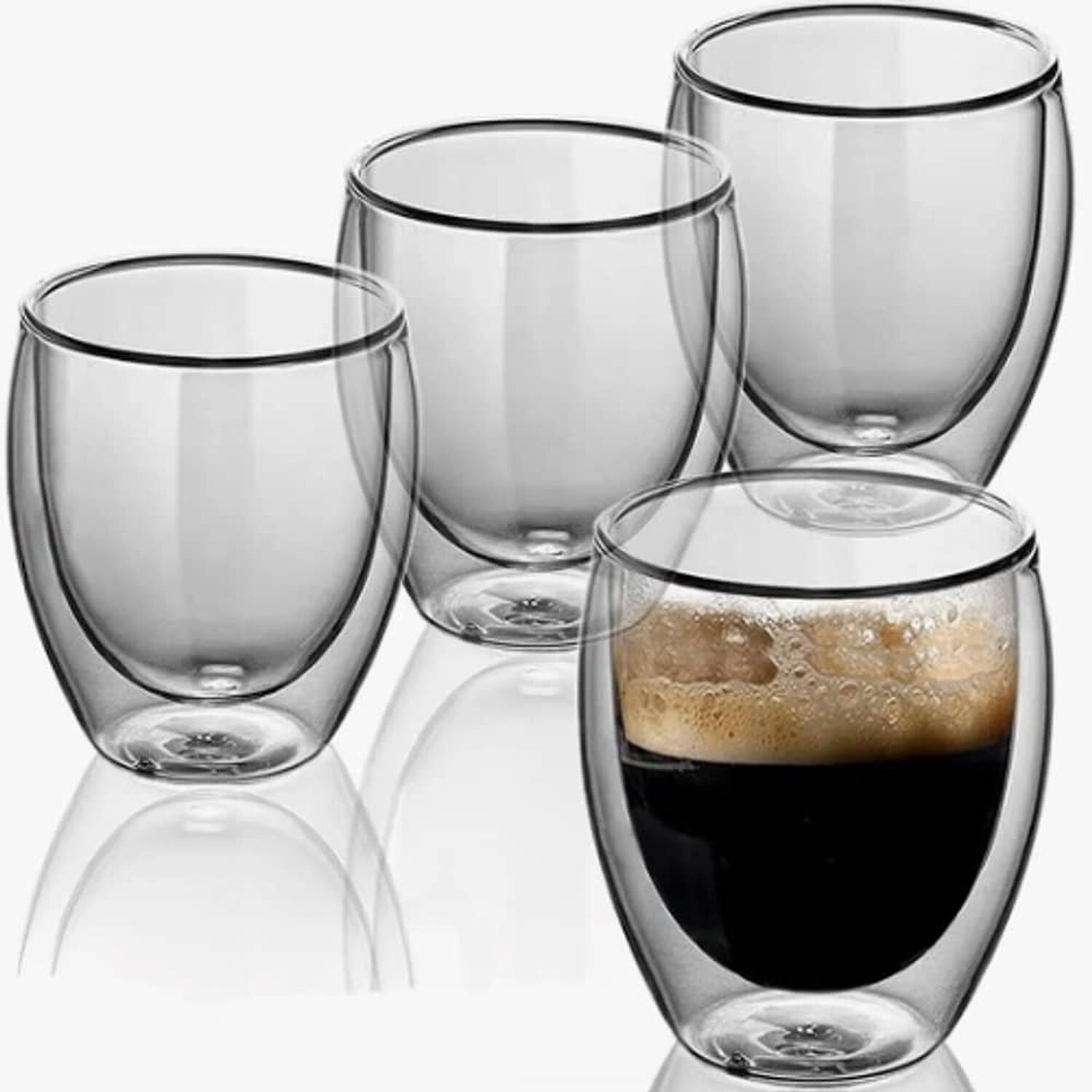 Taza Cafe Expresso 4 Vasos Vidrio Doble Pared T&eacute;rmica 80 Ml image number 0.0
