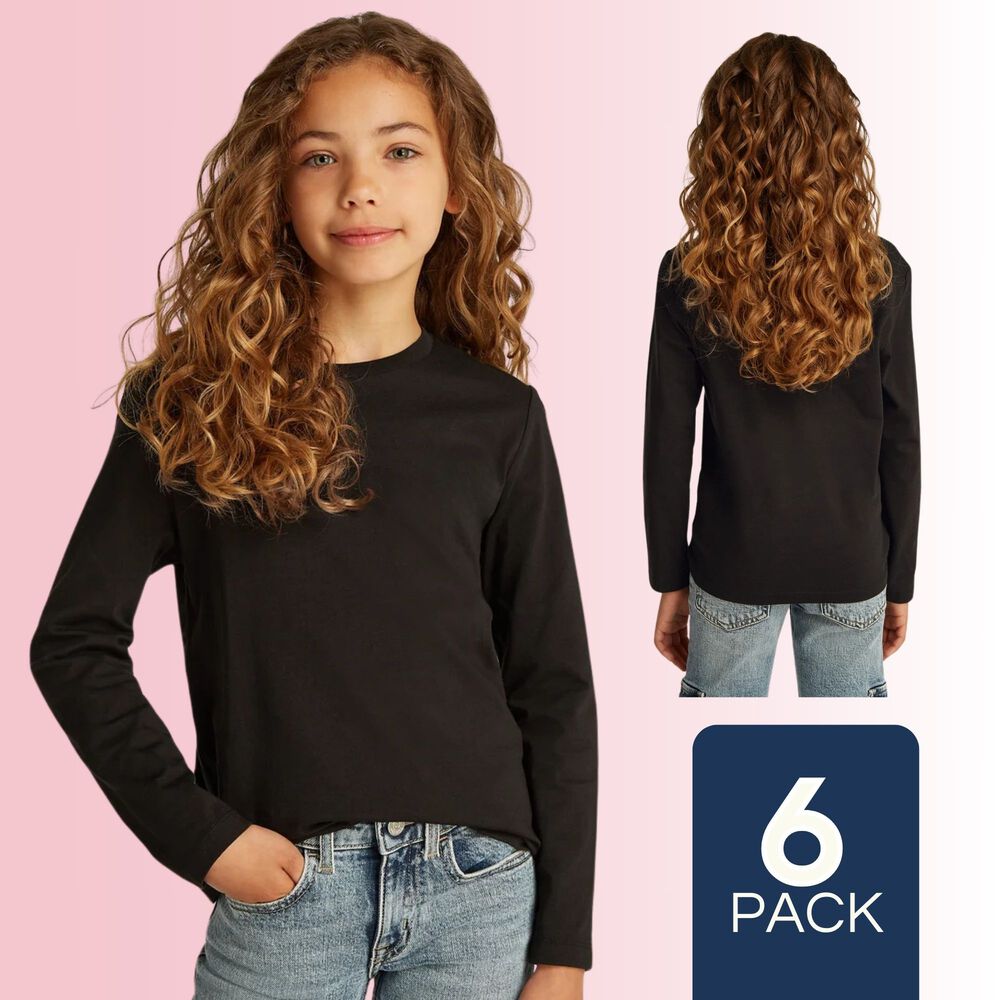 Pack 6 Camisetas Algod&oacute;n Mnga Larga Polera Ni&ntilde;a Primera Capa image number 0.0