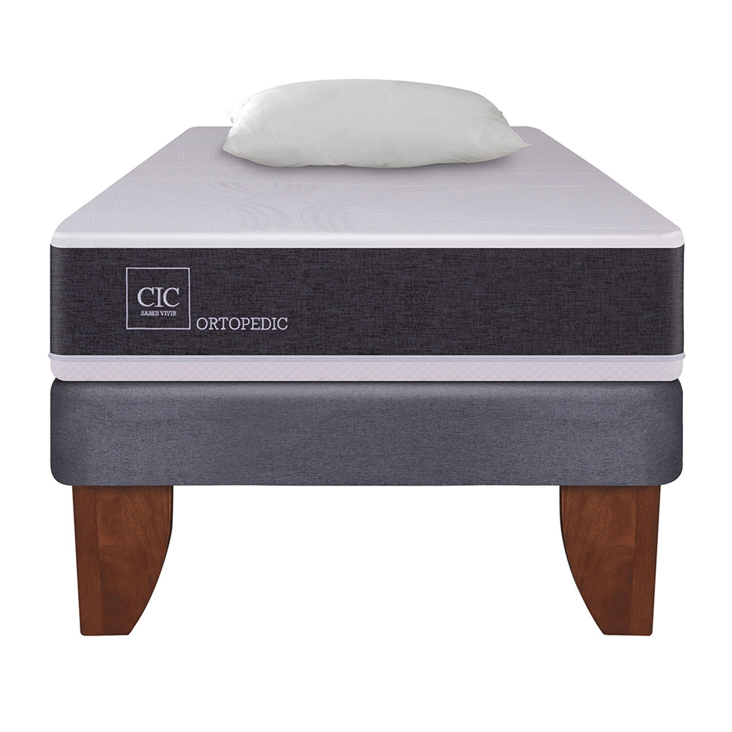 Cama Europea Cic New Ortopedic / 1 Plaza / Base Normal + Almohada image number 1.0