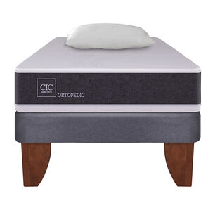 Cama Europea Cic New Ortopedic / 1 Plaza / Base Normal + Almohada