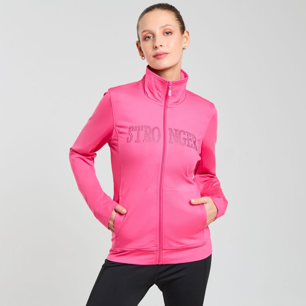 Polerón Deportivo Full Zipper Cuello Alto Mujer Wetland image number 0.0