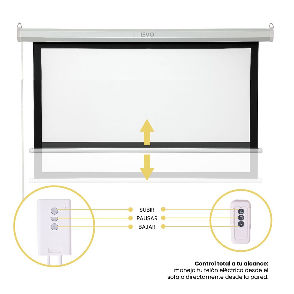 Proyector Port&aacute;til Orion 12000lm + Tel&oacute;n El&eacute;ctrico 80" Levo image number 5.0