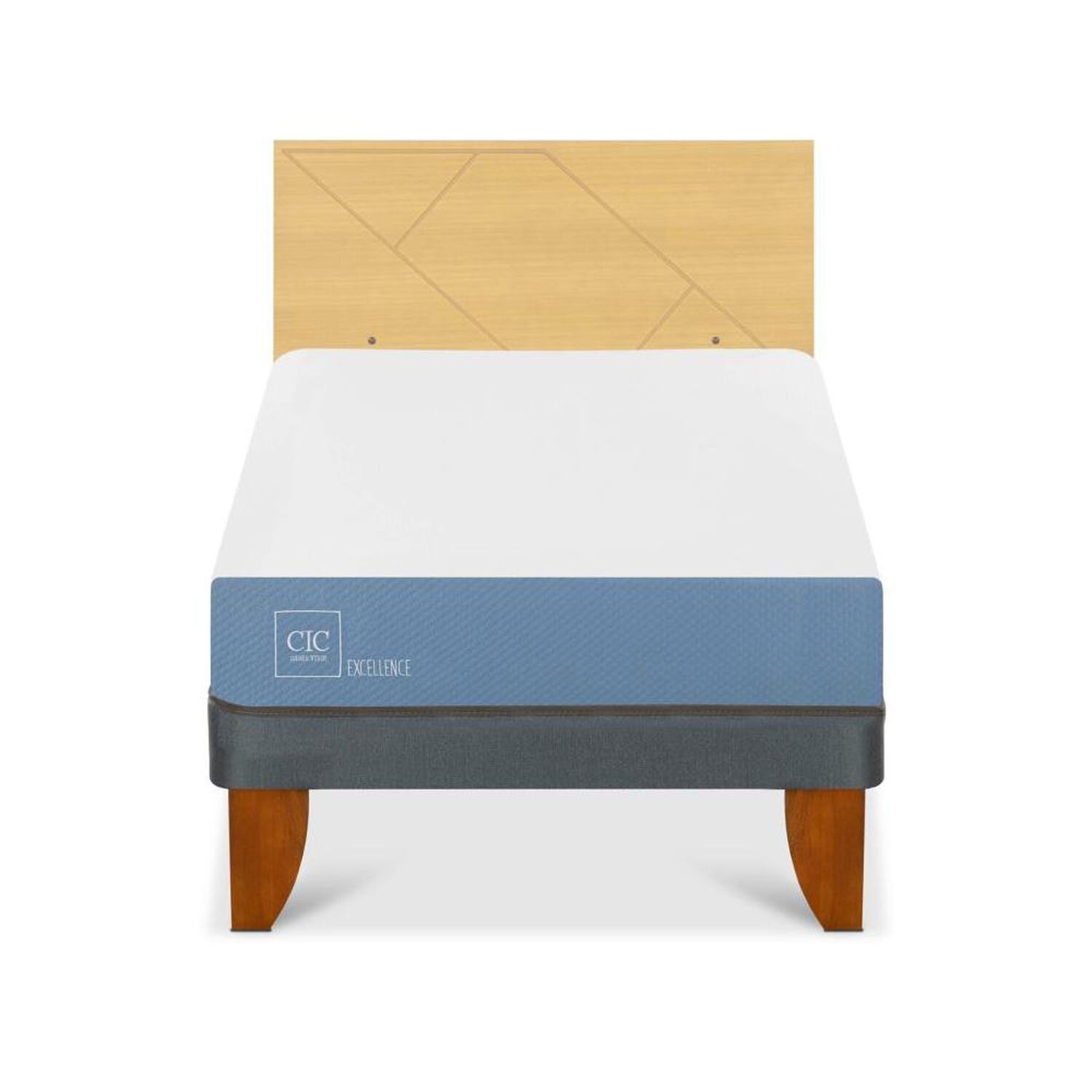Cama Europea Cic Excellence / 1.5 Plazas / Base Normal + Respaldo image number 0.0