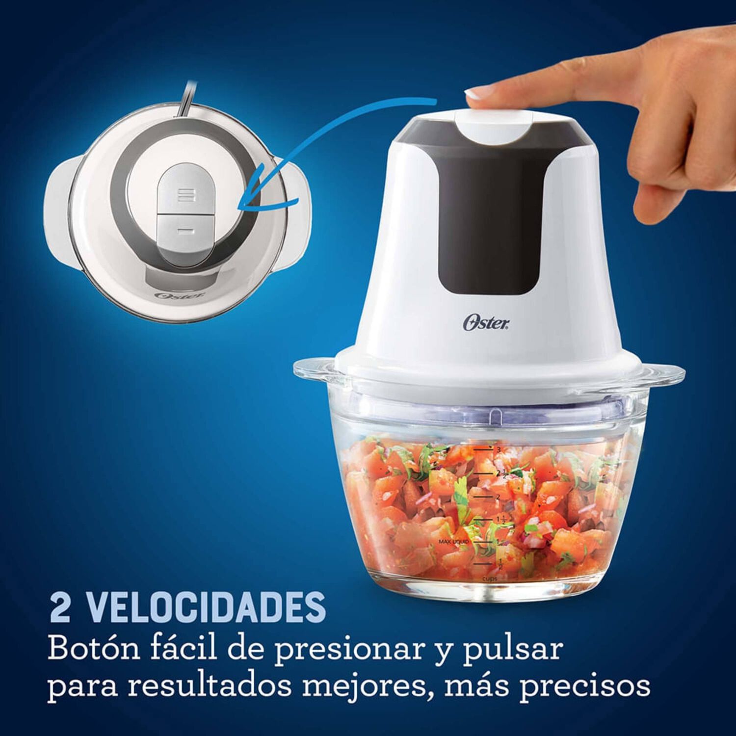 Mini Picadora Oster 3 Tazas Con Taz&oacute;n De Vidrio Fpstfp3340 Versi&oacute;n 2026 image number 6.0
