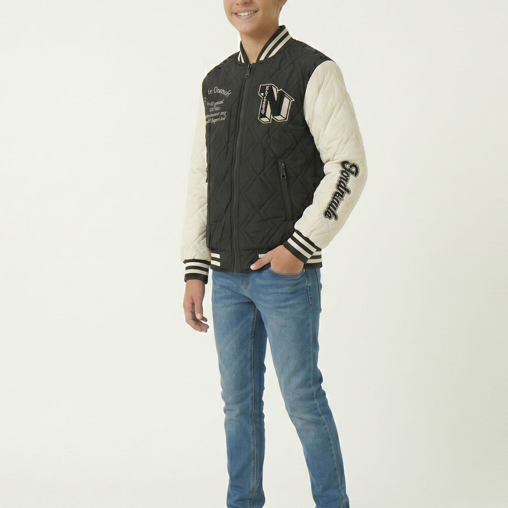 Chaqueta Varsity Bomber Acolchada Capucha Urbana Desmontable image number 3.0