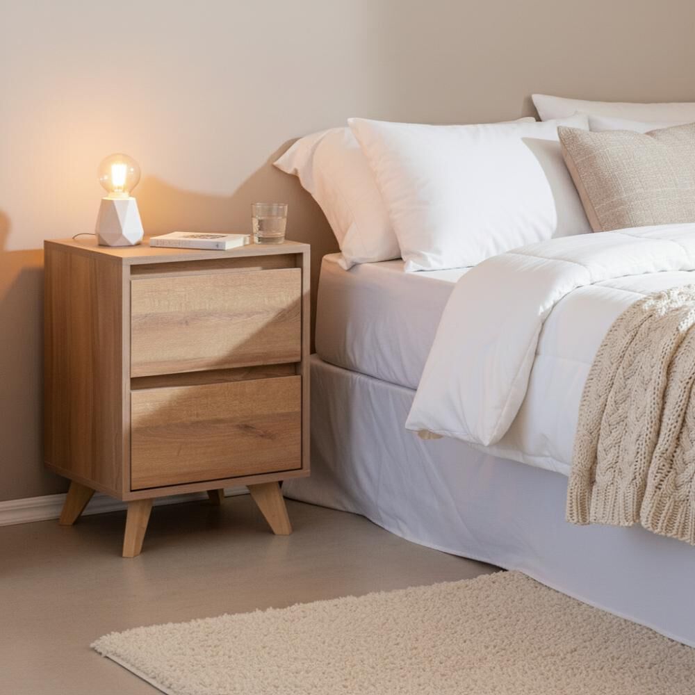 Velador Home Mobili Kalmar / 2 Cajones image number 6.0