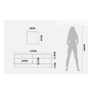 Rack Decocasa Aspen / 2 Cajones