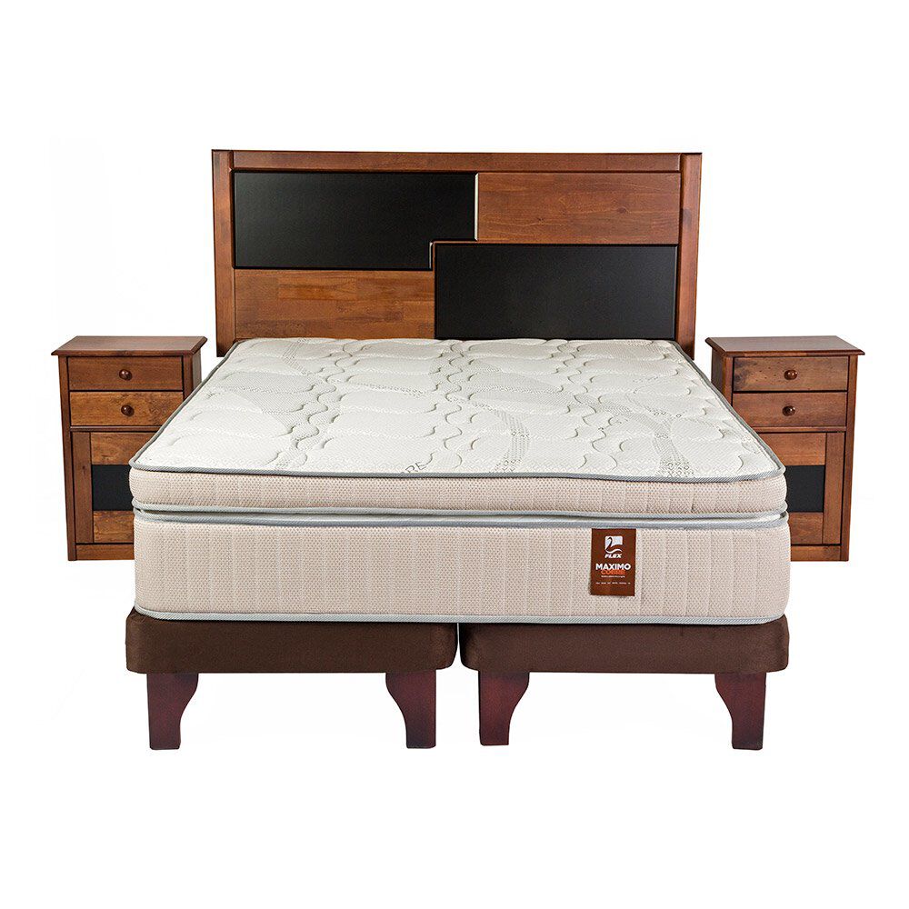 Cama Europea Flex Máximo Cobre / 2 Plazas / Base Dividida + Set De Maderas image number 1.0
