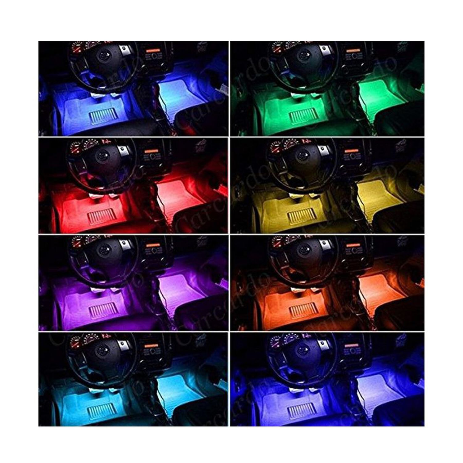 Tiras Led Rgb Interior Auto Reactivas Al Sonido Con Control Remoto 4 Piezas image number 4.0