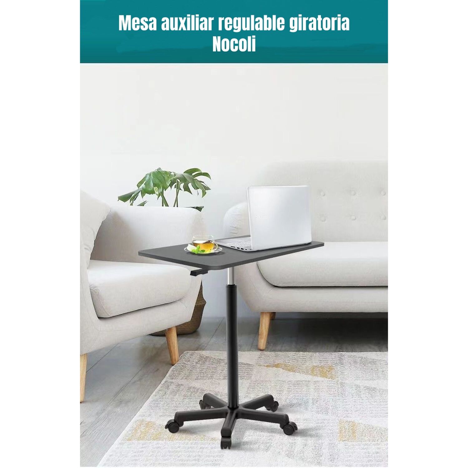 Mesa Auxiliar Centro Lateral Living Regulable 59-80cm Nocoli image number 2.0