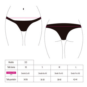 Bikini Calzón Tanga Arruchada Estampado Azul