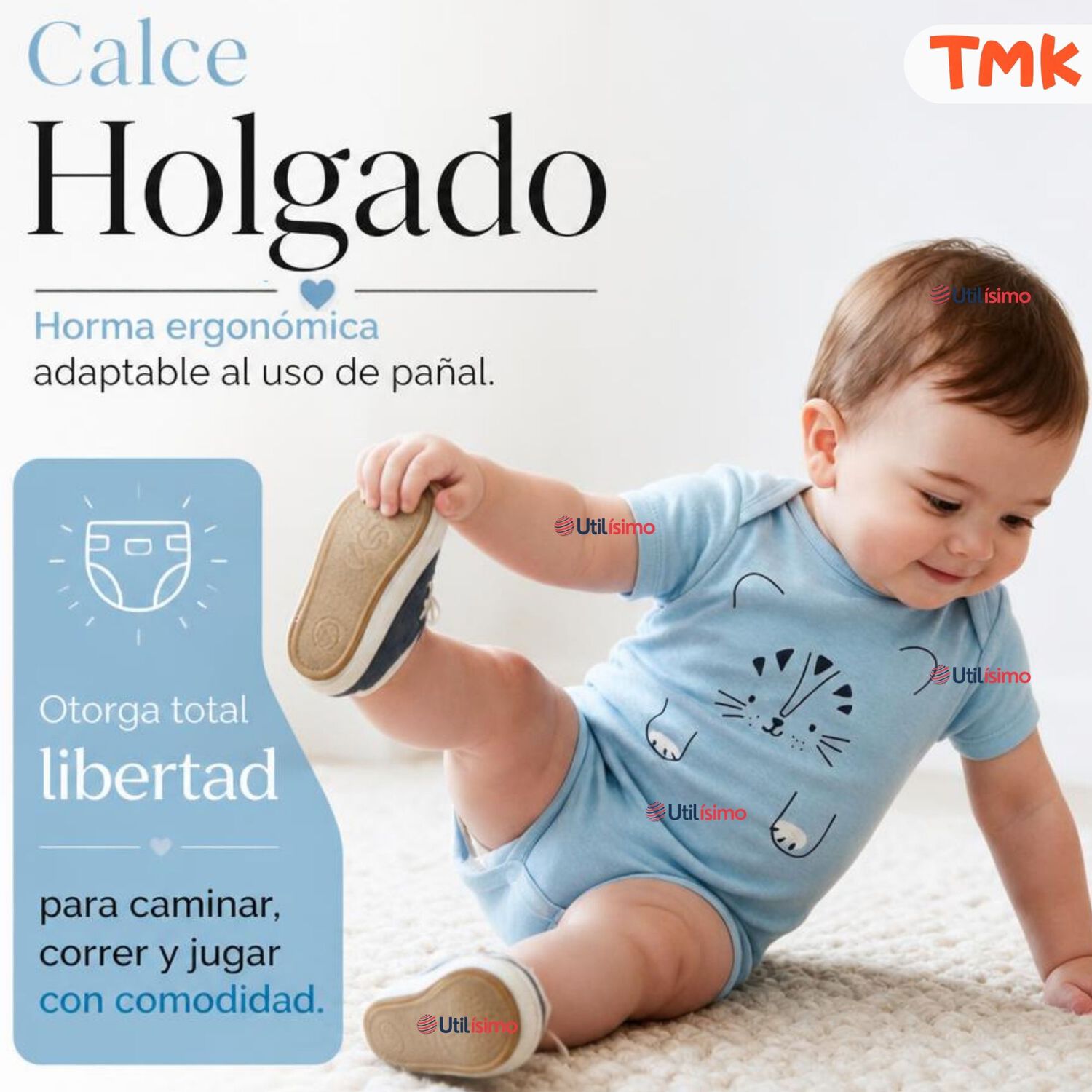 Pack 5 Bodys Manga Corta 100% Algod&oacute;n Tedmimak Ni&ntilde;o Blue Jungle image number 6.0