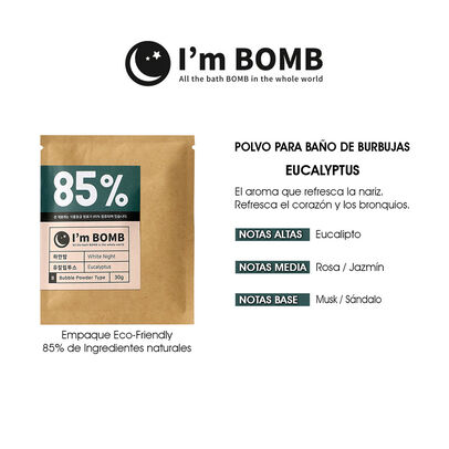 Burbujas De Ba&ntilde;o En Polvo Eucalyptus 30g Im Bomb