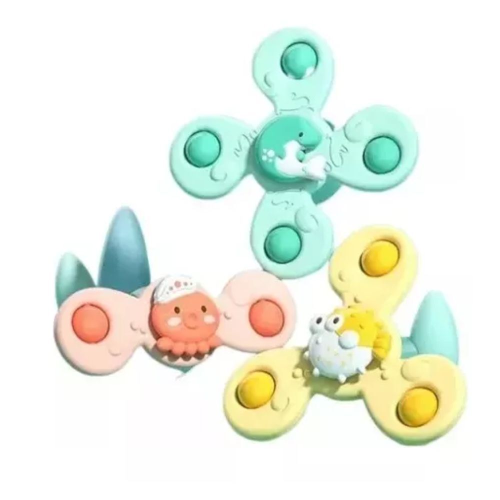 Juguetes Giratorios Pack X3 Spinner Con Ventosas Para Bebe image number 0.0