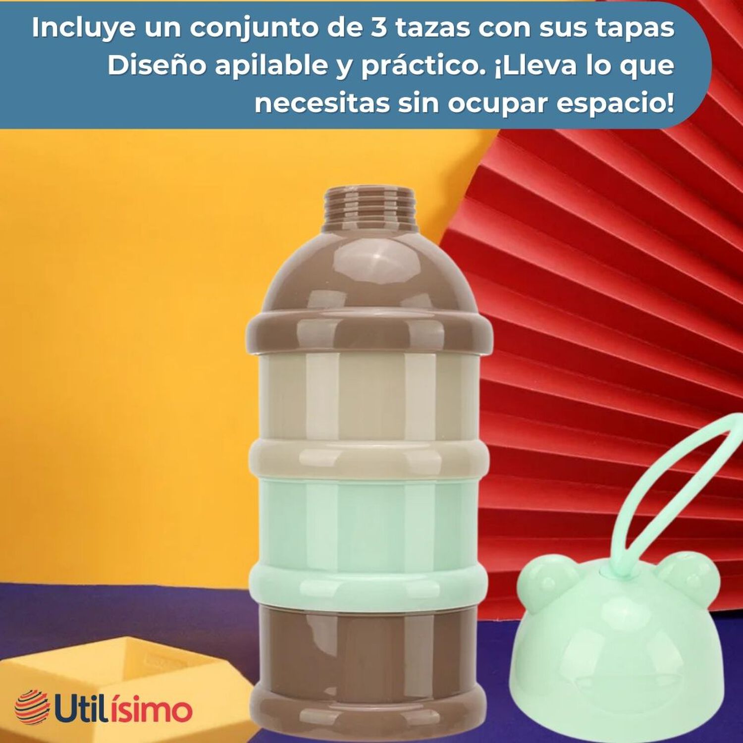 Dispensador De Alimentos Port&aacute;til Multicapa Libre De Bpa Beb&eacute;s Ni&ntilde;0 image number 8.0
