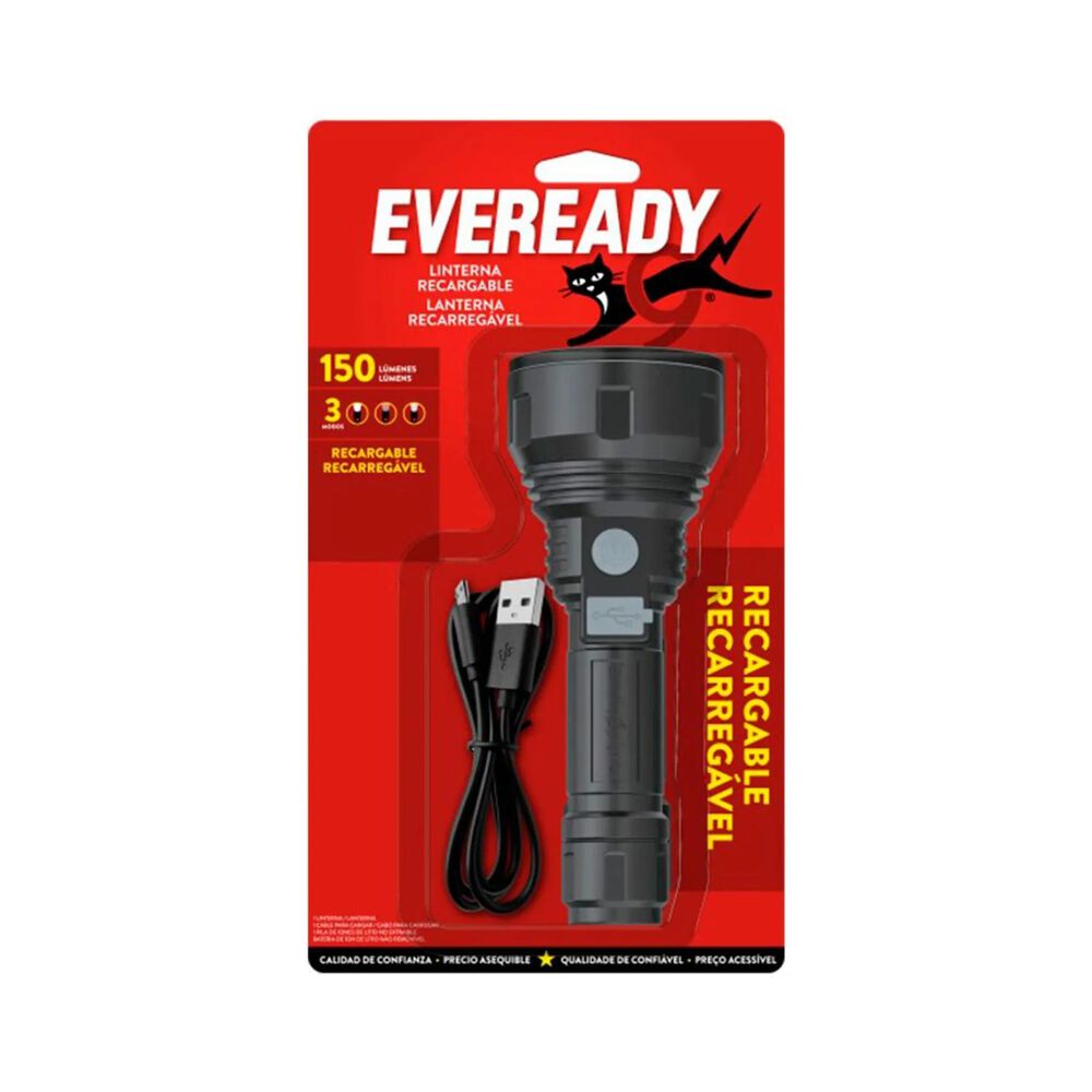 Linterna Led Recargable Usb 60lm Negro image number 0.0