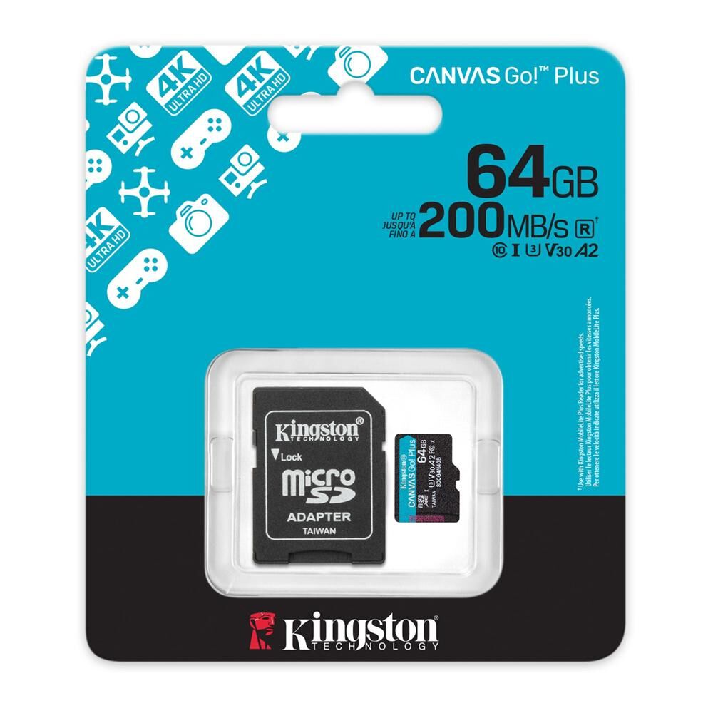 Tarjeta Microsd Kingston Canvas Go! Plus 64gb image number 0.0