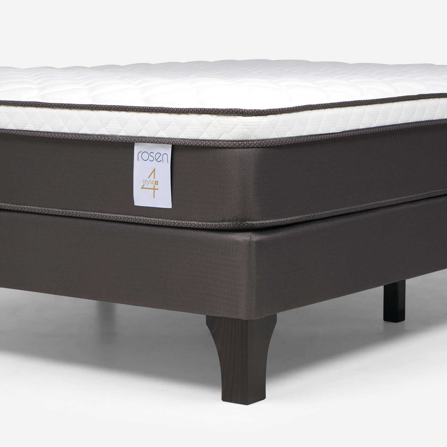 Cama Europea Rosen New Style 4 Plus / 2 Plazas / Base Normal  + Set Maderas Ferrara Gris image number 5.0