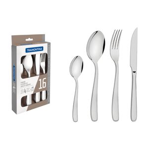 Juego De Cubiertos 16 Piezas Maresias Tramontina Acero Inoxidable Juego De Cubiertos 16 Piezas Maresias Tramontina Acero Inoxidable
