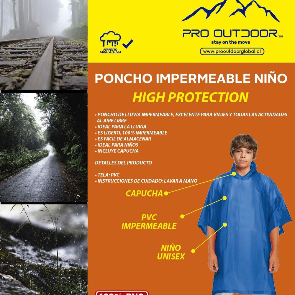 Poncho Para Lluvia Impermeable Niño image number 3.0