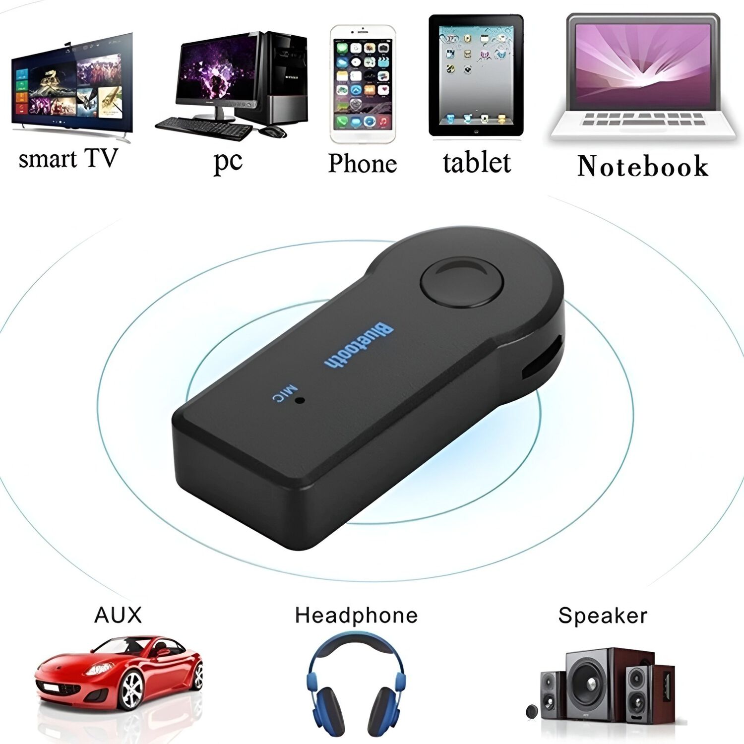 Transmisor De M&uacute;sica V&iacute;a Bluetooth Con Manos Libre Bt100 image number 3.0