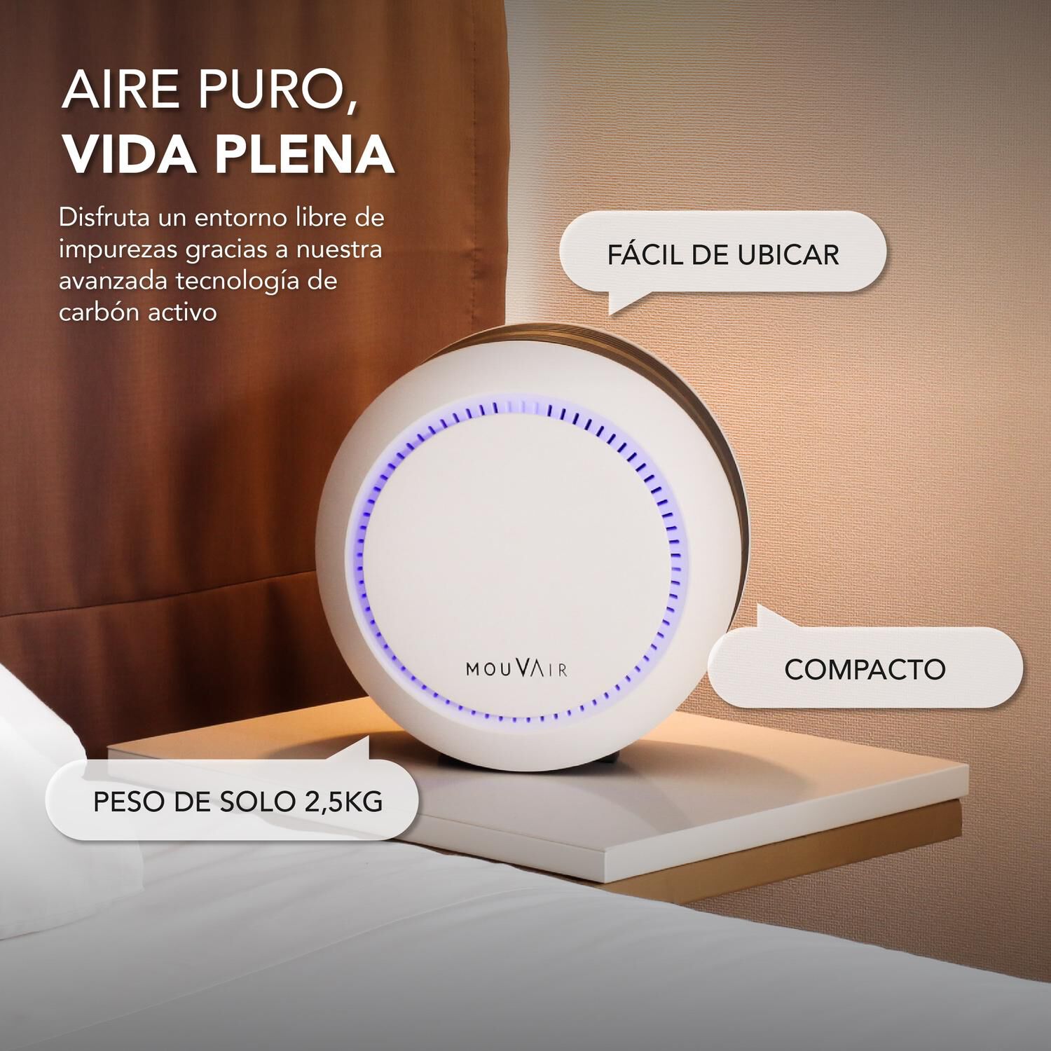 Purificador De Aire Mouvair Om Blanco image number 4.0