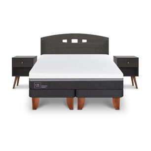 Cama Europea Cic Ortopedic Advance / 2 Plazas / Base Dividida + Set De Maderas