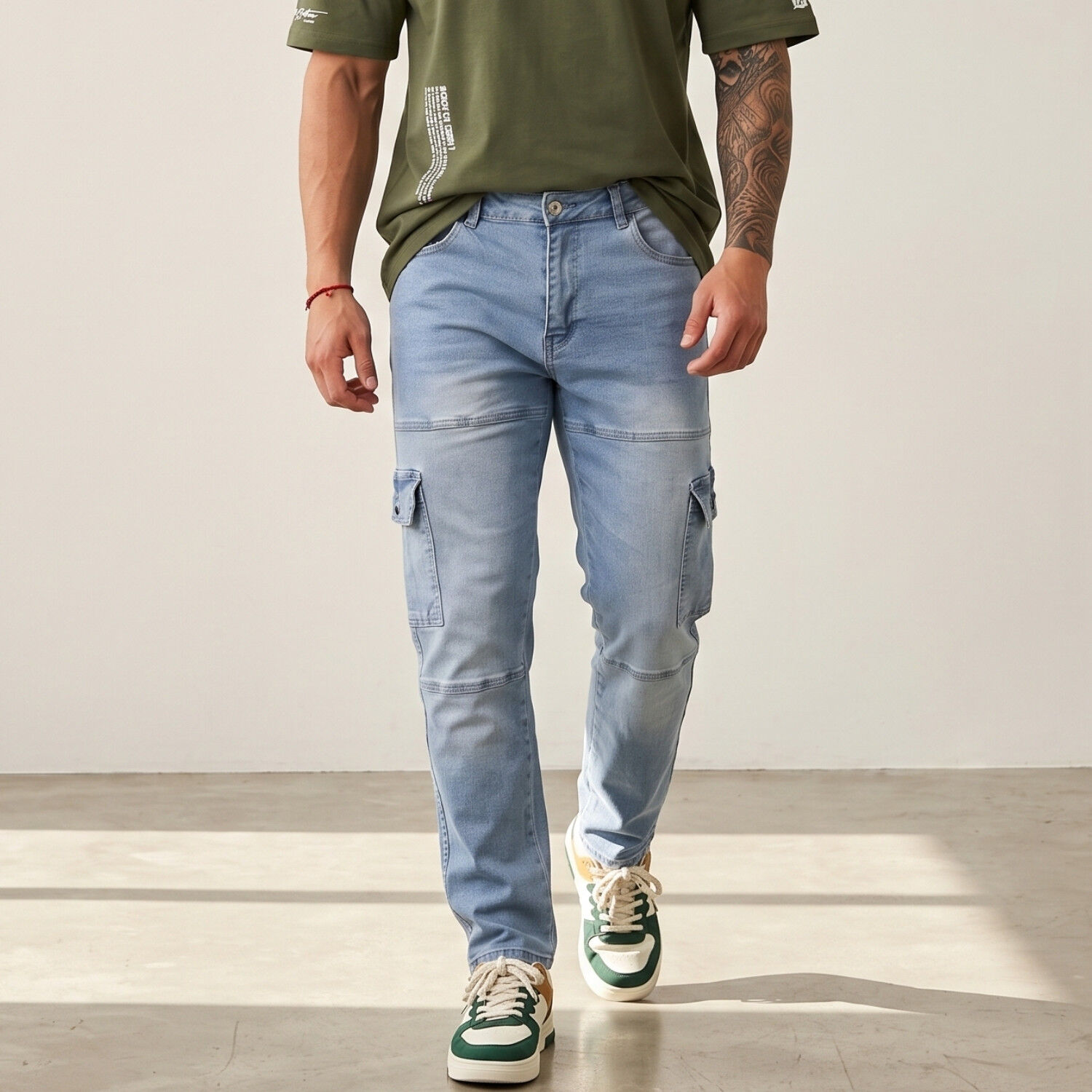 Pantalon Jeans Cargo Hombre Mosaico image number 0.0