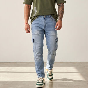 Pantalon Jeans Cargo Hombre Mosaico