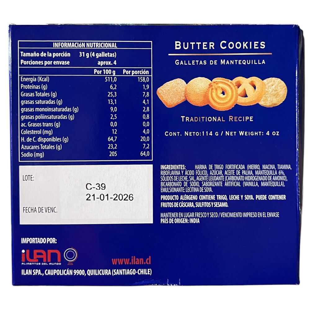 Galletas Mantequilla Olsen Caja 114gr image number 1.0
