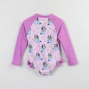 Traje De Ba&ntilde;o Entero Ni&ntilde;a Morado Full Print Bluey