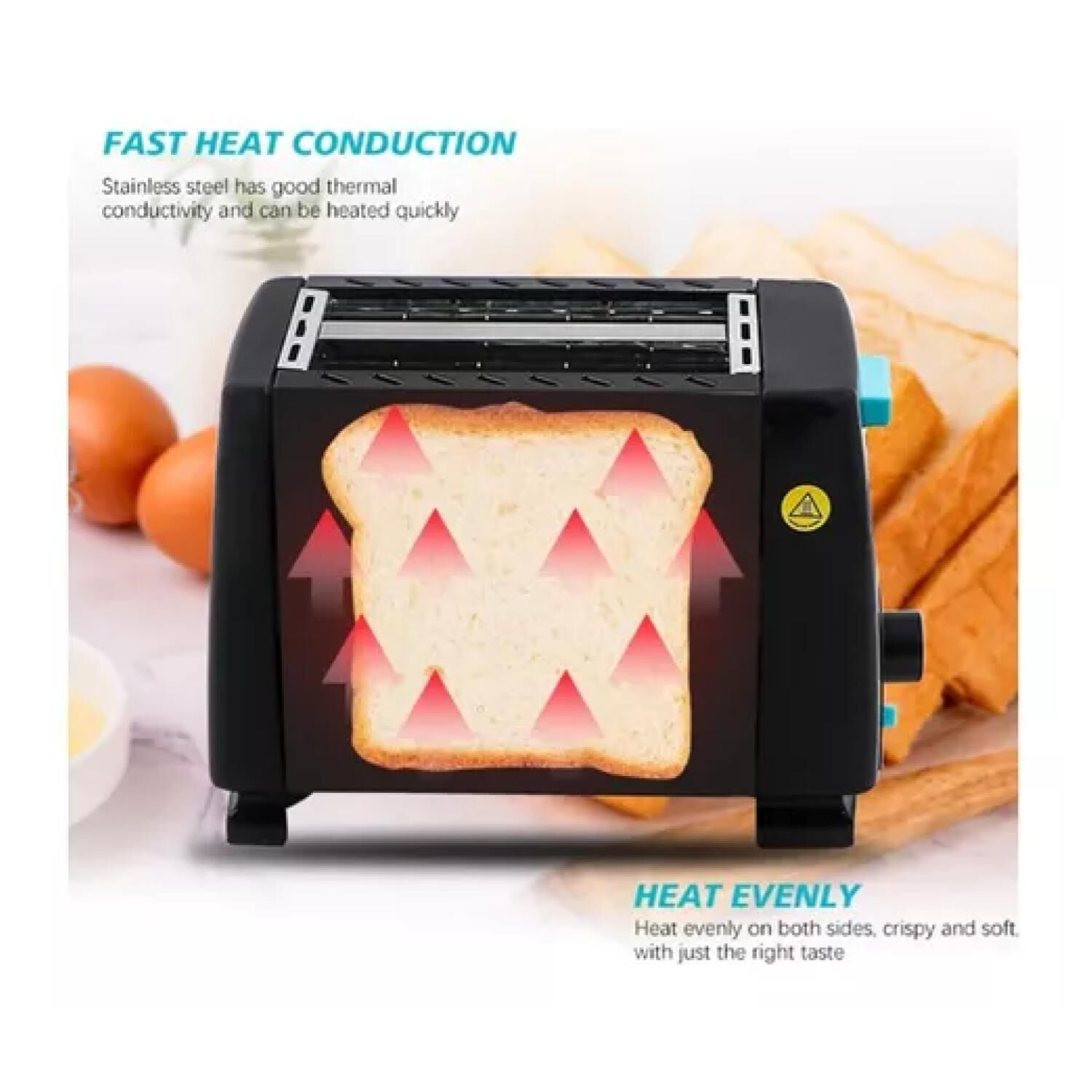 Tostadora Electrica De Pan 2 Rebanadas 650w Negro R263 image number 3.0