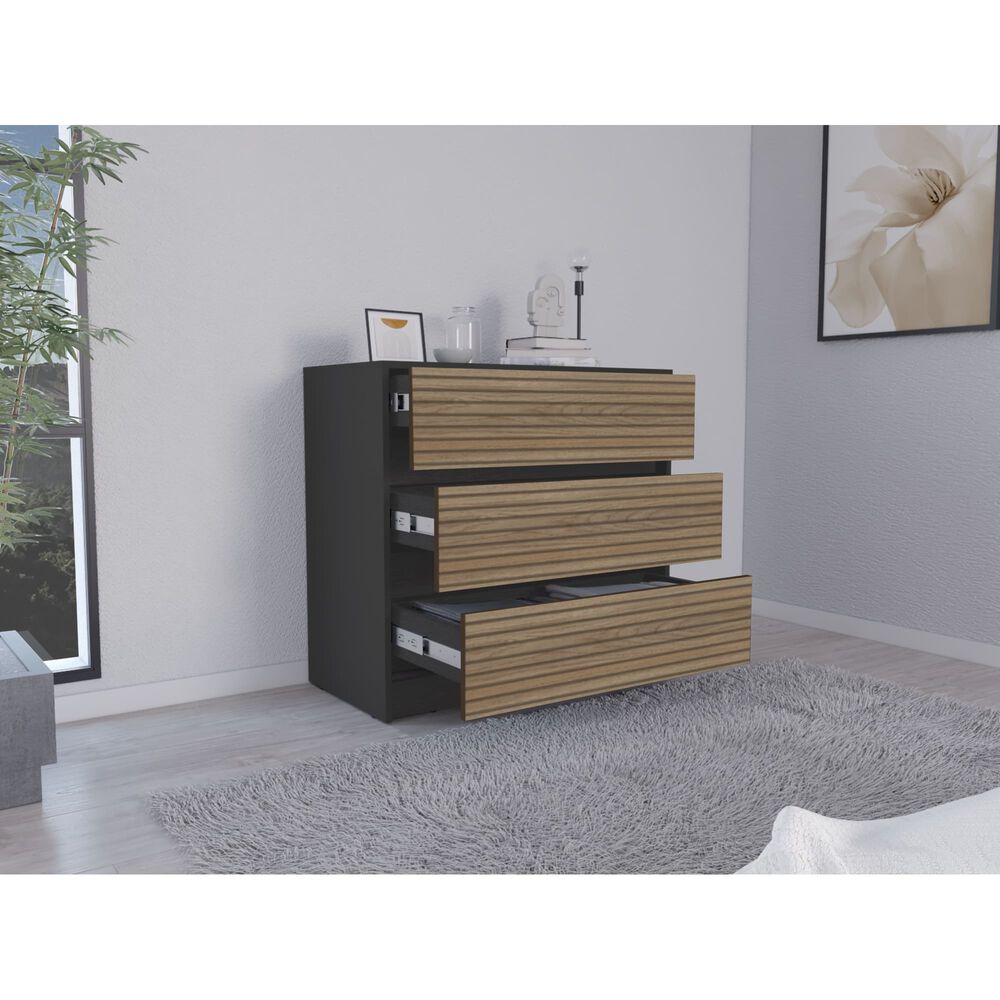 Comoda 3 Cajones Fm-019n - Negro / Miel image number 5.0