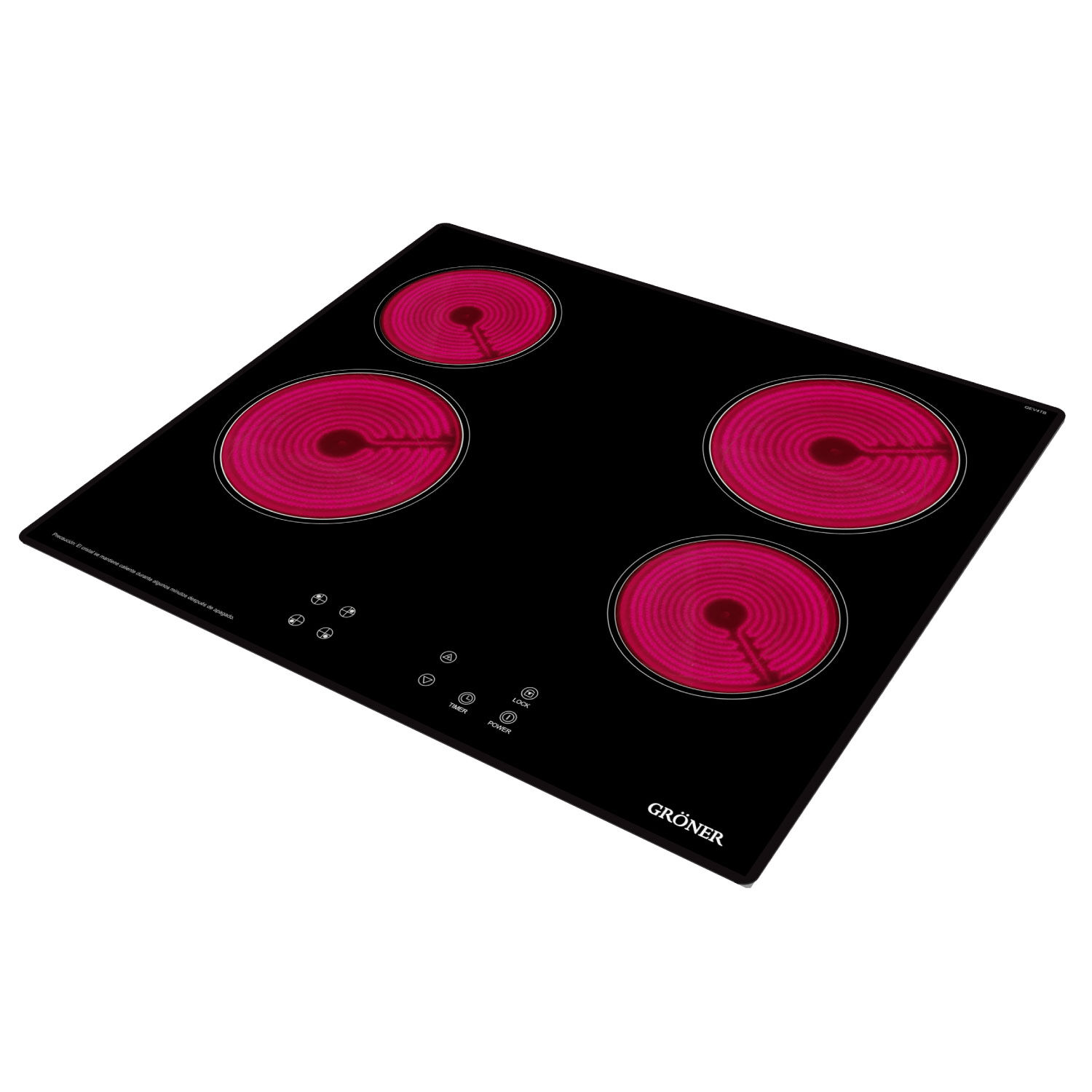 Encimera Vitrocer&aacute;mica Groner Touch Black 4q image number 2.0