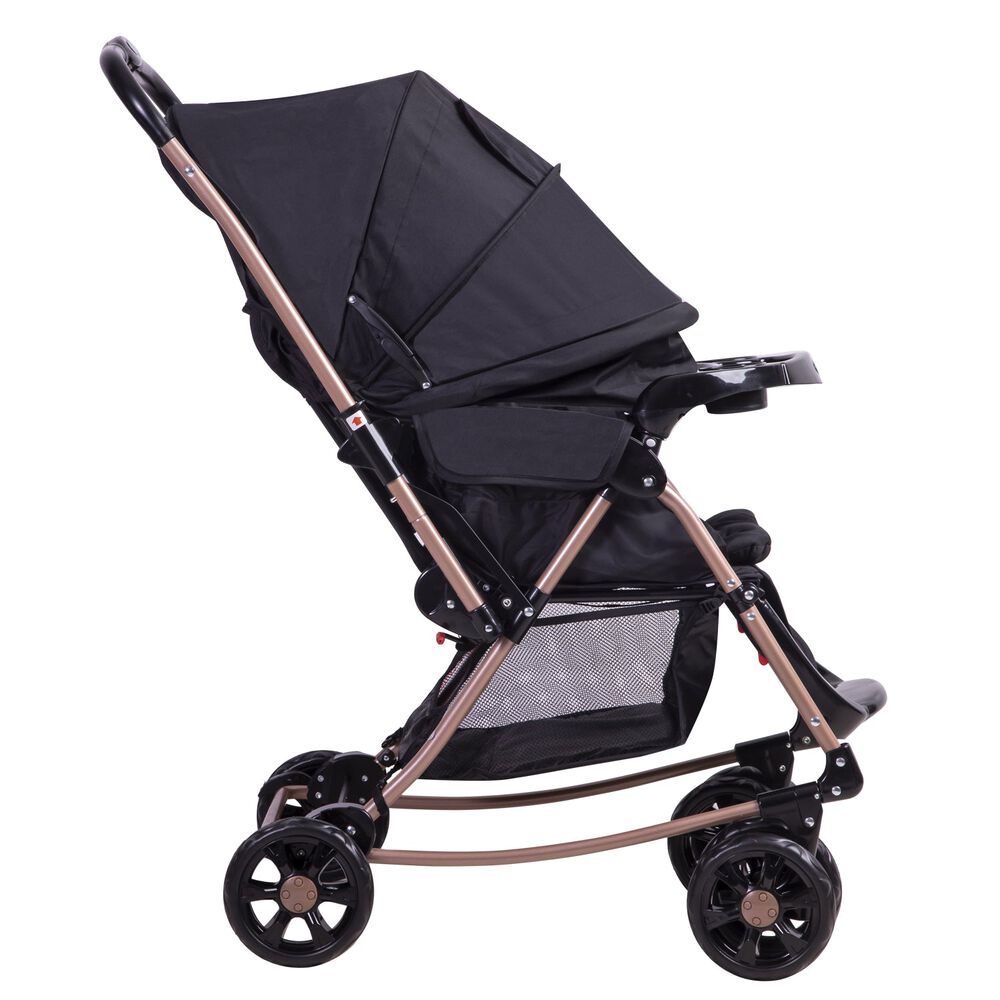Coche Cuna Balancin Sx Negro Dorado Bebesit image number 2.0