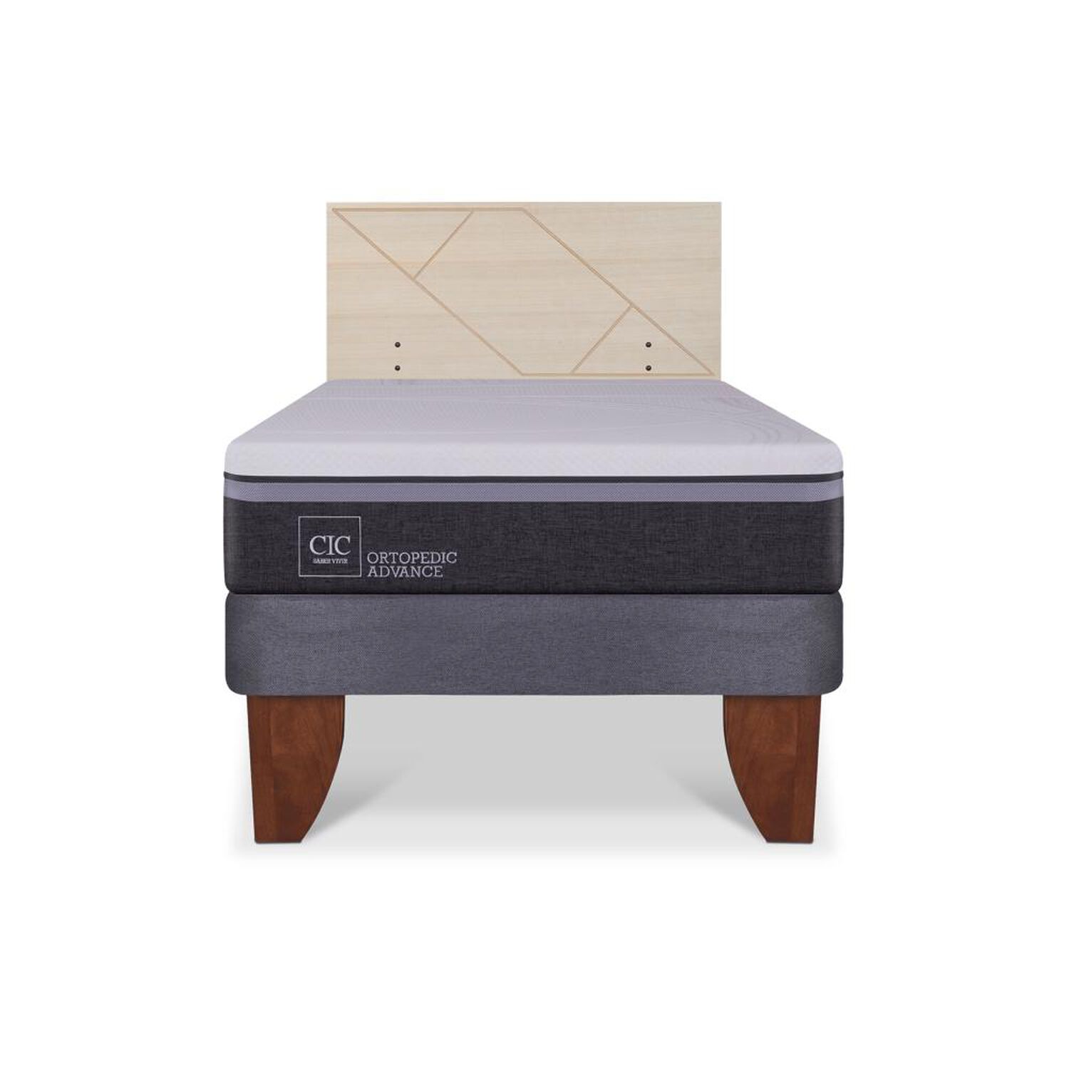 Cama Europea Cic Ortopedic Advance / 1.5 Plazas / Base Normal + Respaldo image number 0.0