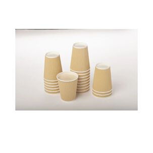 Vasos Carton Ripple Corrugado Negro 8 Oz De 25 Unidades