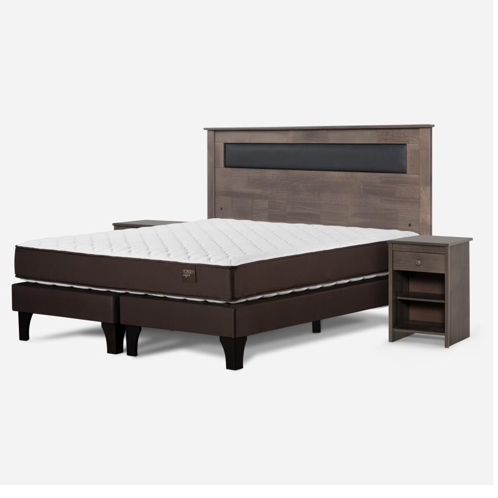 Cama Europea Rosen Ergo T New / King / Base Dividida  + Set Maderas Ferrara Gris image number 1.0