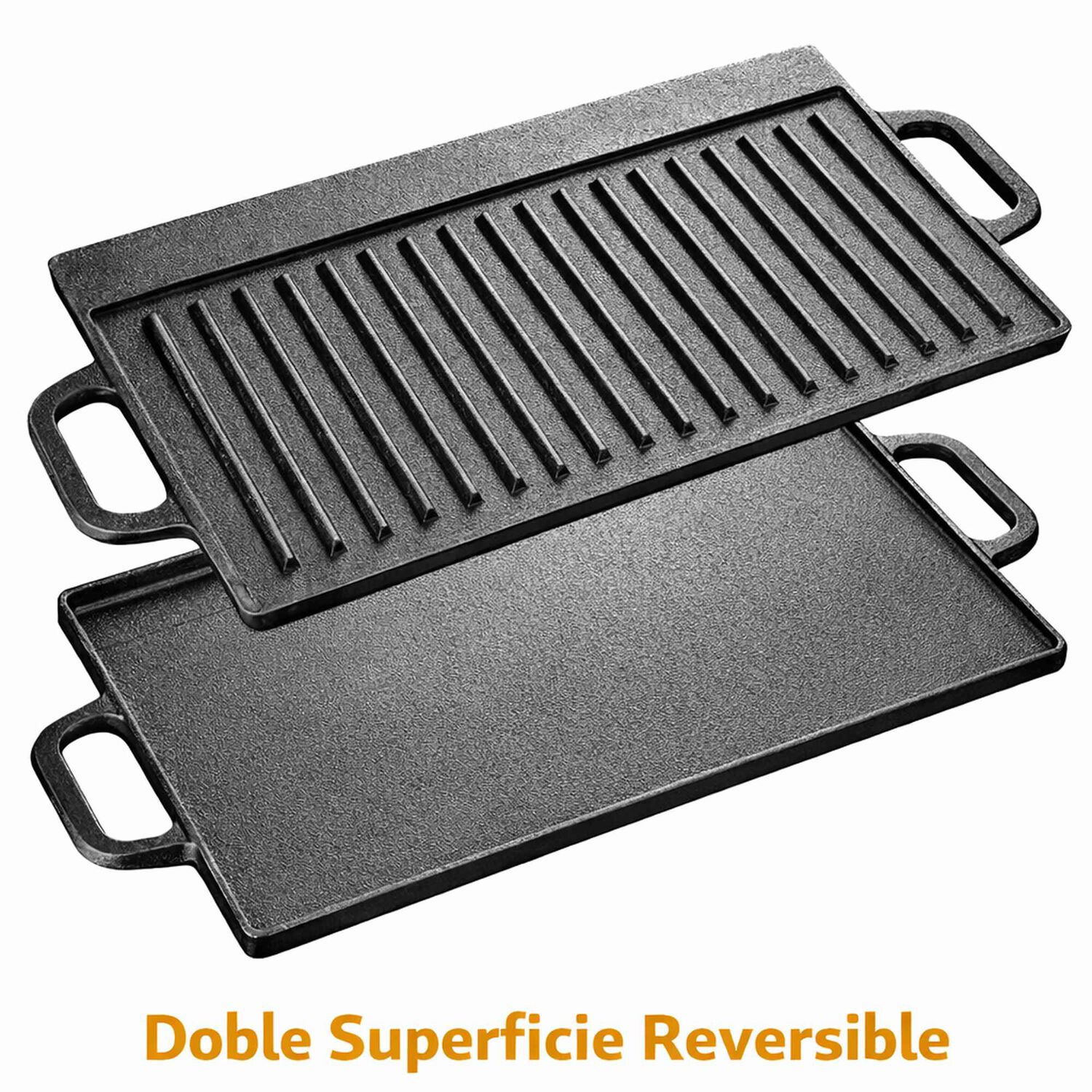 Plancha Parrilla Grill Reversible Hierro Fundido Cocina 45cm image number 2.0