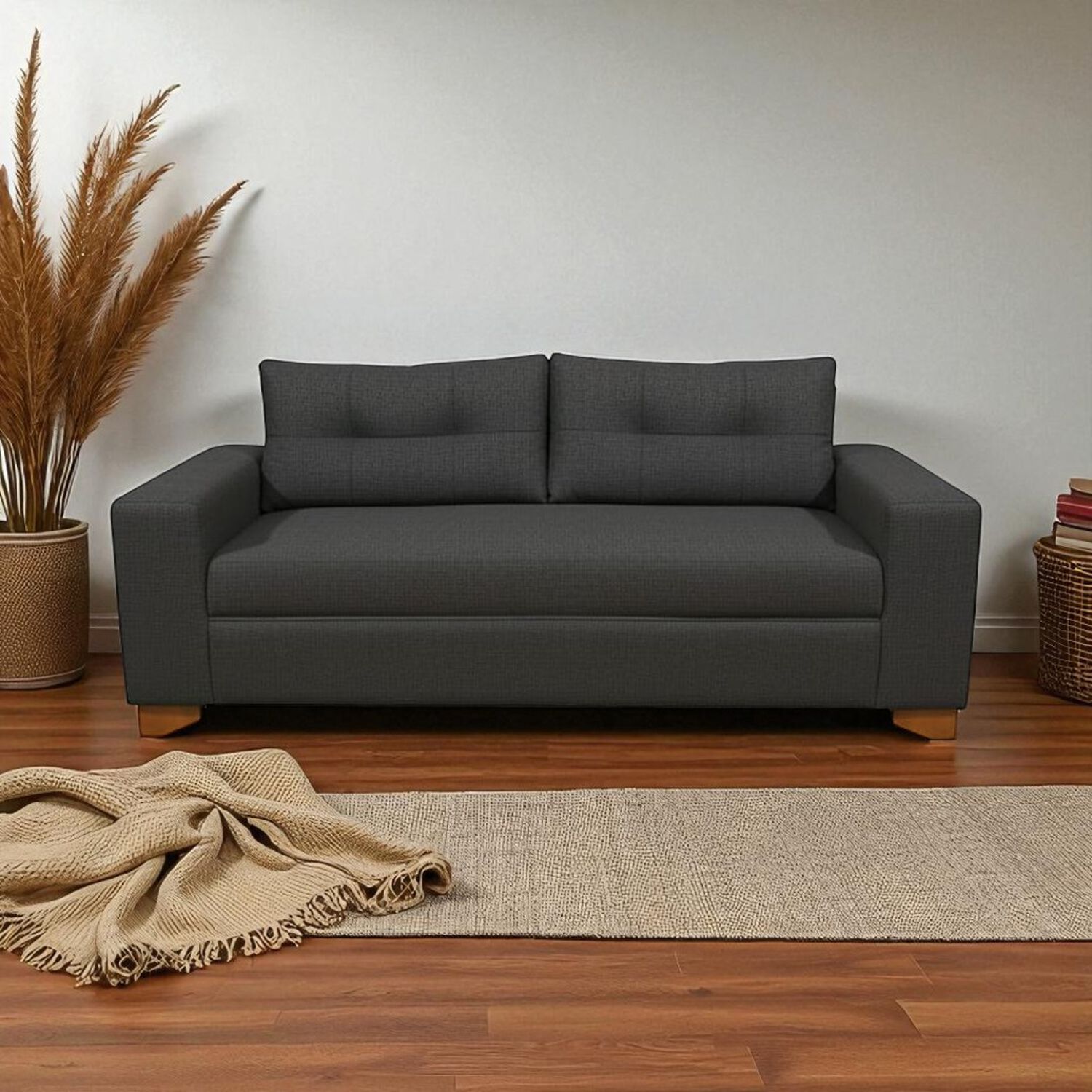 Sofa Paris Dos Cuerpos Lino Gris Oscuro image number 2.0