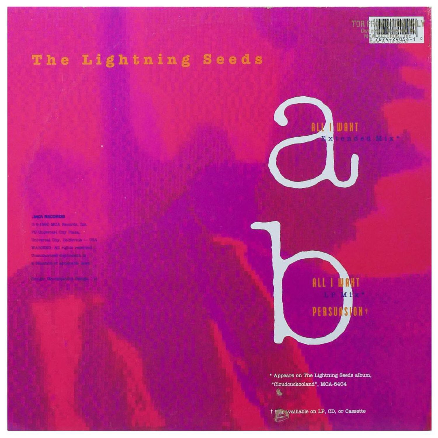 The Lightning Seeds - All I Want | 12" Maxi Single Usado image number 1.0