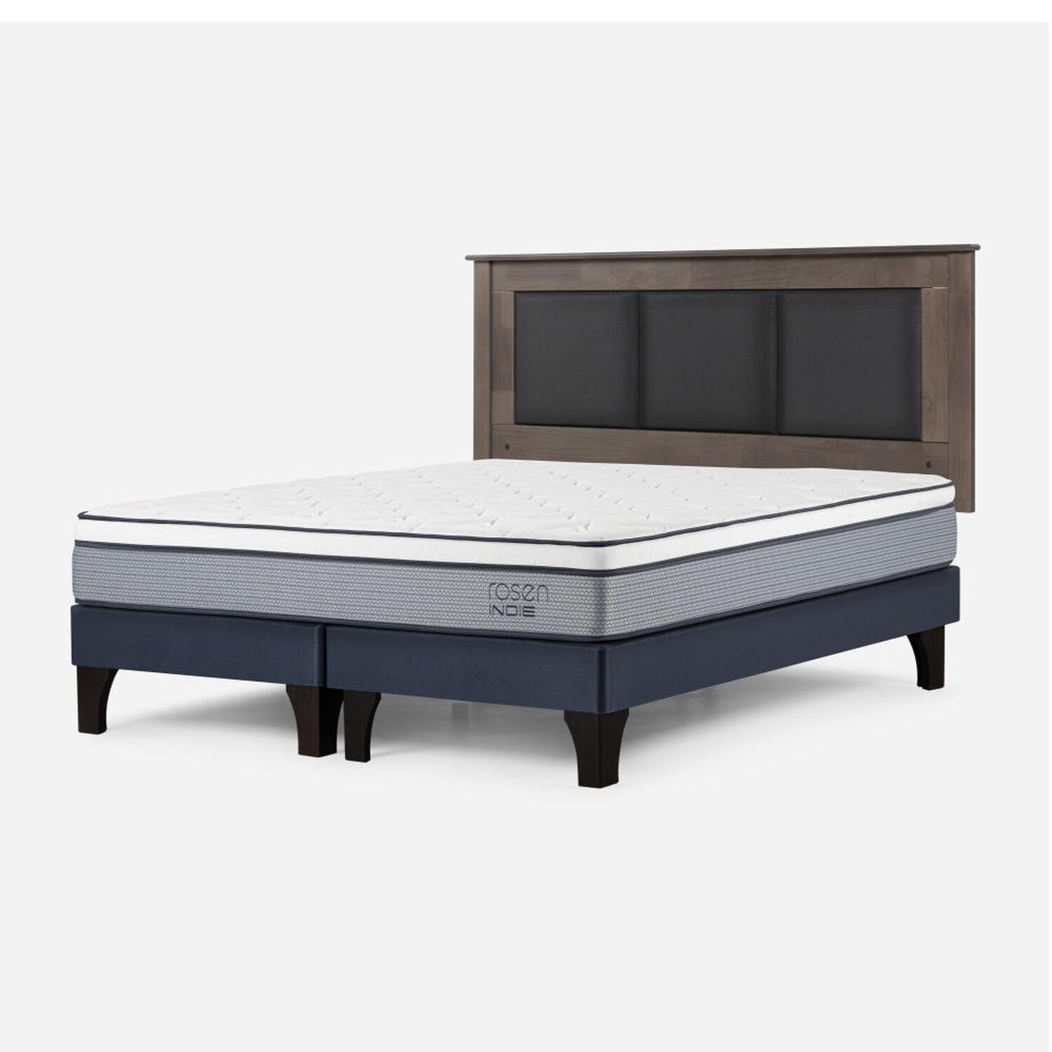 Cama Europea Rosen Indie / King / Base Dividida  + Respaldo Rachel Gris image number 2.0