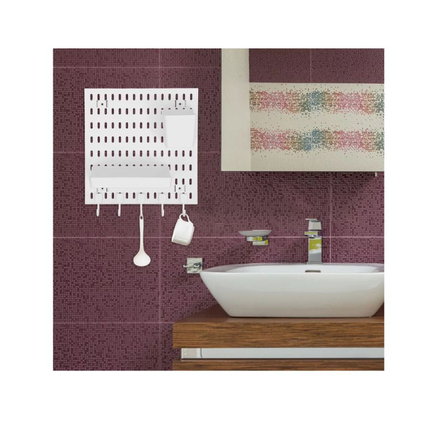Organizador Multifuncinal De Pared Para Ba&ntilde;o Cocina image number 1.0