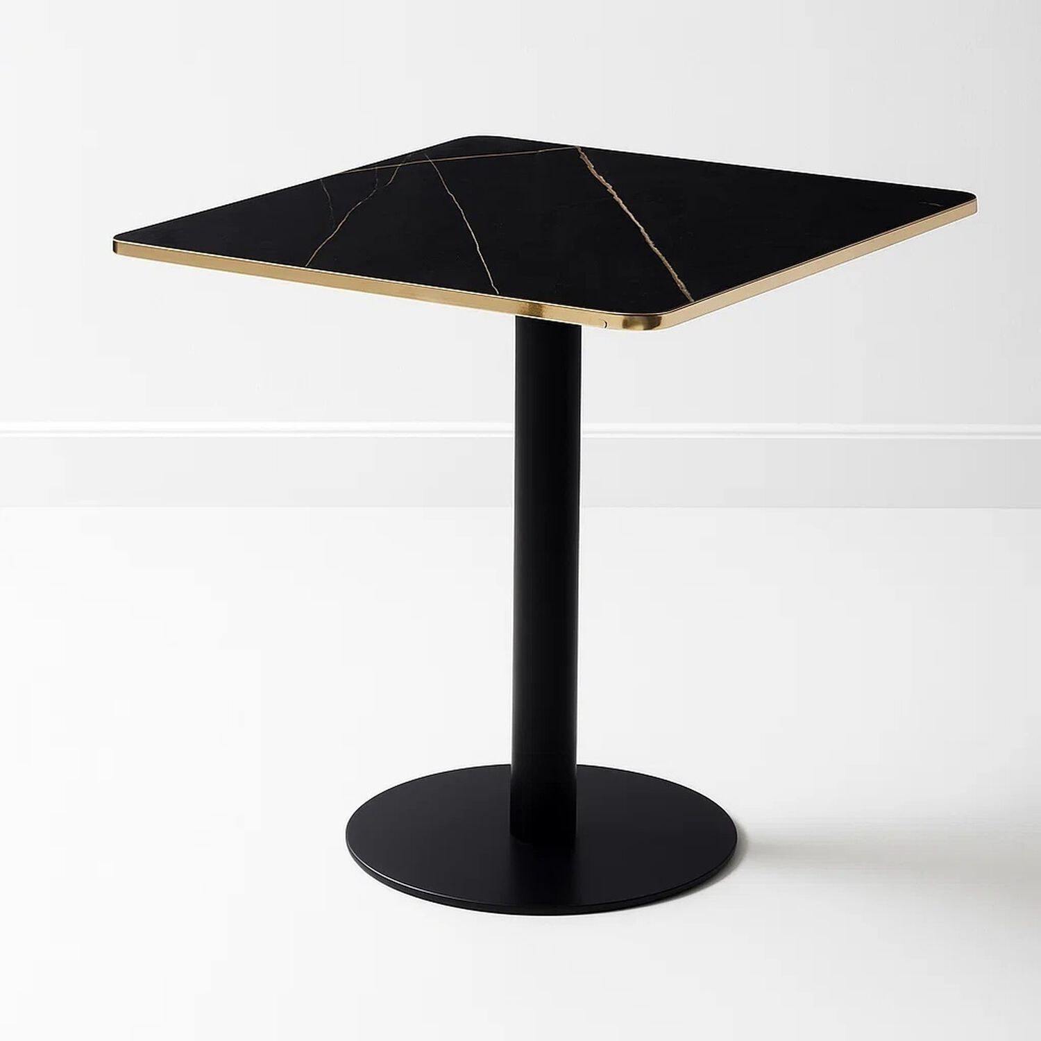 Mesa Luxor De Mdf Efecto Marmol Negro Con Dorado image number 0.0