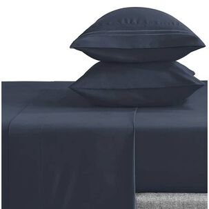 Sabana 1800 Hotel Ultra Suave + Funda Bordada. 2 Plazas Azul Marino