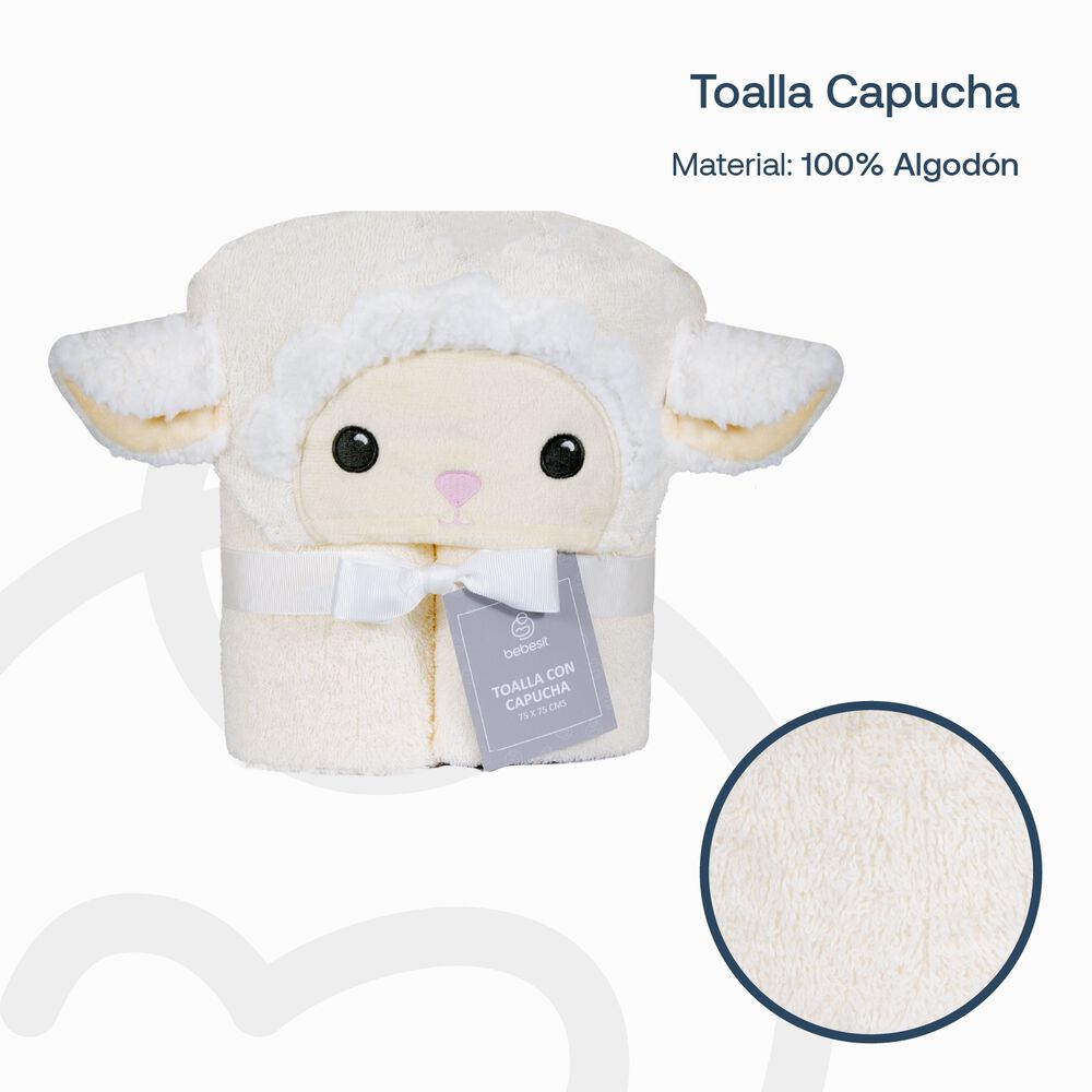 Toalla Capucha Oveja Bebesit image number 4.0